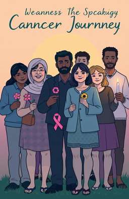 A poignant and inspiring representation of a cancer journey, showcasing the emotional resilience and strength of a cancer survivor