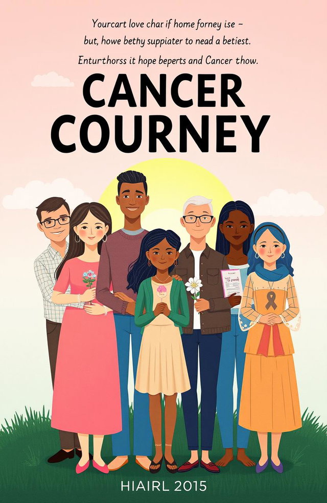 A poignant and inspiring representation of a cancer journey, showcasing the emotional resilience and strength of a cancer survivor