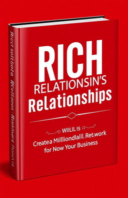 A professional and elegant book cover design for a networking business theme titled 'Rich Relationships' with the subtitle 'Create a Million-Dollar Network for Your Business'