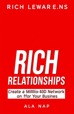 A professional and elegant book cover design for a networking business theme titled 'Rich Relationships' with the subtitle 'Create a Million-Dollar Network for Your Business'