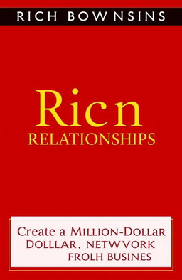 A book cover design for a Networking business theme featuring the title 'Rich Relationships' and the subtitle 'Create a Million-Dollar Network for Your Business'