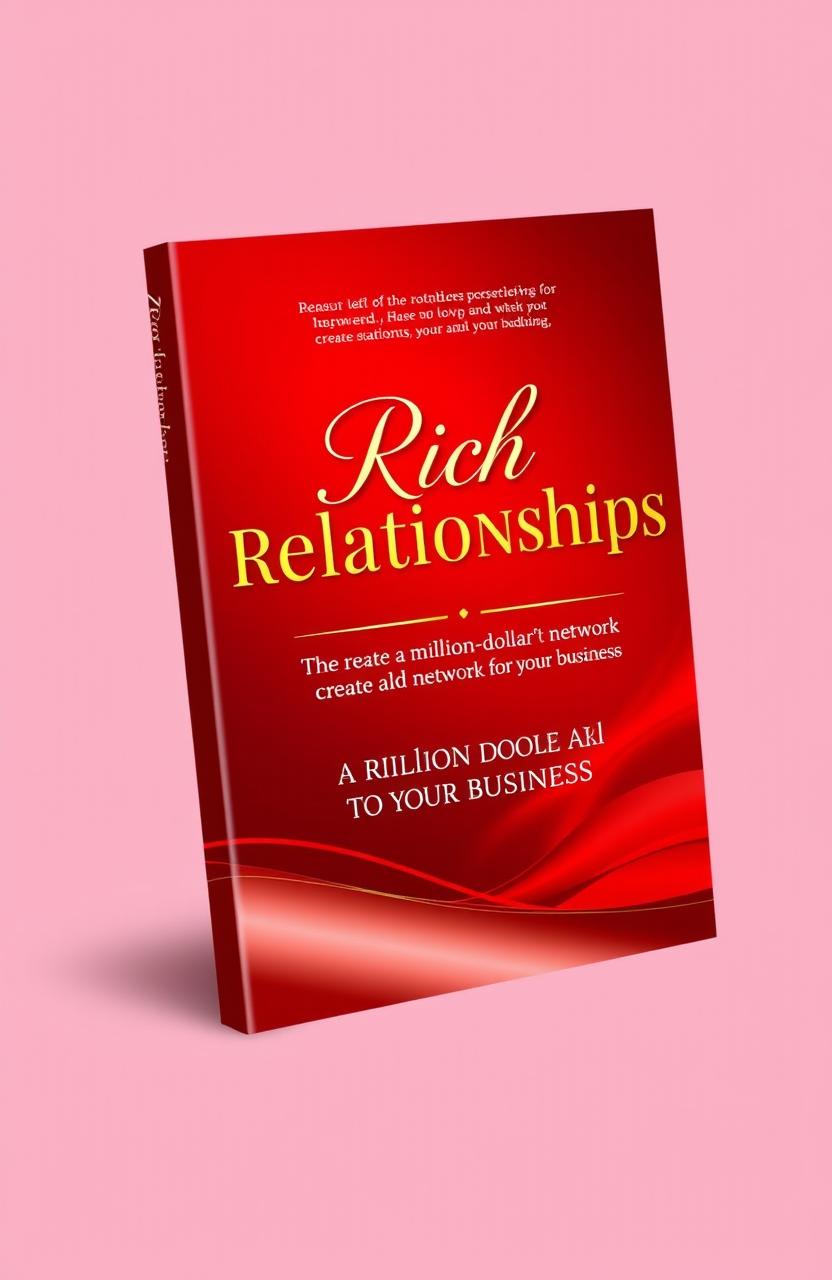 A book cover design for a Networking business theme featuring the title 'Rich Relationships' and the subtitle 'Create a Million-Dollar Network for Your Business'