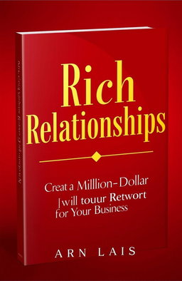 A book cover design for a Networking business theme featuring the title 'Rich Relationships' and the subtitle 'Create a Million-Dollar Network for Your Business'