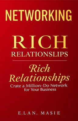A book cover design for a Networking business theme featuring the title 'Rich Relationships' and the subtitle 'Create a Million-Dollar Network for Your Business'
