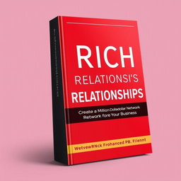 A book cover design for a Networking business theme featuring the title 'Rich Relationships' and the subtitle 'Create a Million-Dollar Network for Your Business'