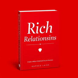 A book cover design for a Networking business theme featuring the title 'Rich Relationships' in bold and elegant typography, and the subtitle 'Create a Million-Dollar Network for Your Business' in a smaller, complementary font