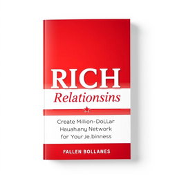 A book cover design for a Networking business theme featuring the title 'Rich Relationships' in bold and elegant typography, and the subtitle 'Create a Million-Dollar Network for Your Business' in a smaller, complementary font