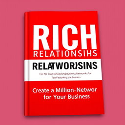 A book cover design for a Networking business theme featuring the title 'Rich Relationships' in bold and elegant typography, and the subtitle 'Create a Million-Dollar Network for Your Business' in a smaller, complementary font
