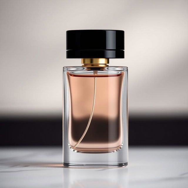 A sleek and elegant 100 ml perfume bottle, showcasing a professional design with clean lines and a sophisticated finish