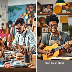 A captivating comparison scene showcasing a talented individual versus a multi-talented person