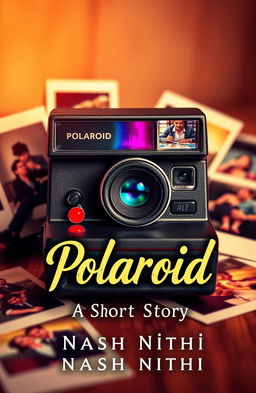 A striking book cover design for a short story titled "Polaroid" by Nash Nithi