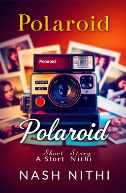 A striking book cover design for a short story titled "Polaroid" by Nash Nithi