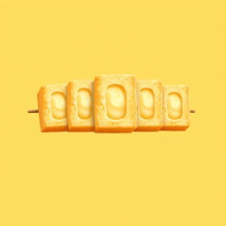 A logo design featuring five medium-sized boxes arranged in a staggered formation, mimicking the appearance of crispy bread filling with mashed potato