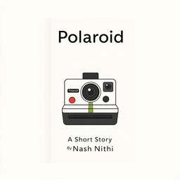 A minimalist book cover design for the short story "Polaroid" by Nash Nithi