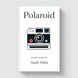 A minimalist book cover design for the short story "Polaroid" by Nash Nithi