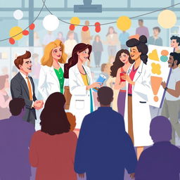 A vibrant and inclusive illustration depicting the diverse roles of men, women, and LGBTQ individuals in modern society