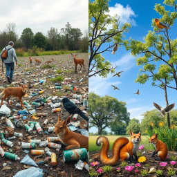 A split image featuring two contrasting scenes