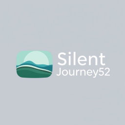 A modern and minimalist logo design for a YouTube channel named 'Silent Journey52'