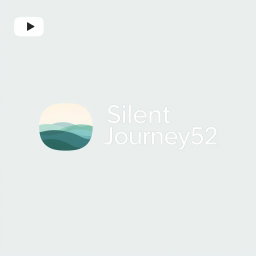 A modern and minimalist logo design for a YouTube channel named 'Silent Journey52'