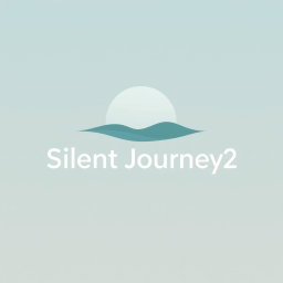A modern and minimalist logo design for a YouTube channel named 'Silent Journey52'