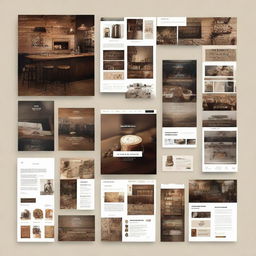 Create a modern and trendy moodboard for a tech startup targeting hipster cafes and bars. Incorporate elements like vintage technology, rustic yet modern café interiors, artisan coffee, indie bar atmosphere, and diverse digital interfaces.