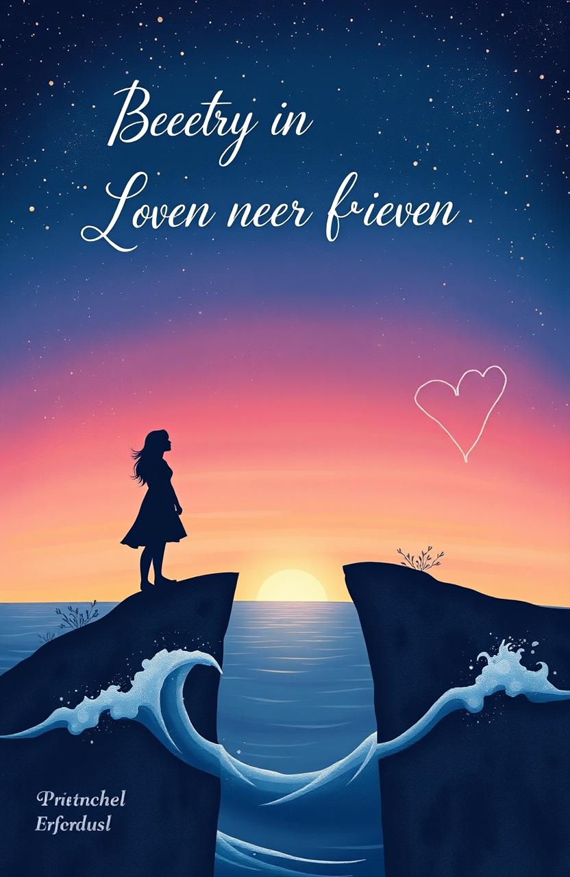 A beautifully illustrated poetry book cover featuring two best friends who fell in love but can never meet again