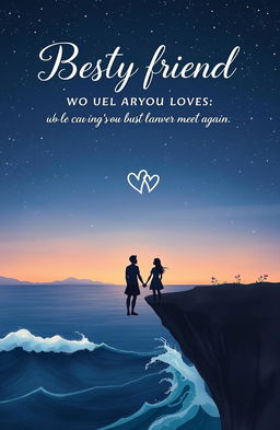 A beautifully illustrated poetry book cover featuring two best friends who fell in love but can never meet again
