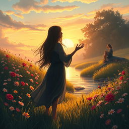 An evocative scene depicting two best friends who have fallen in love but cannot meet again