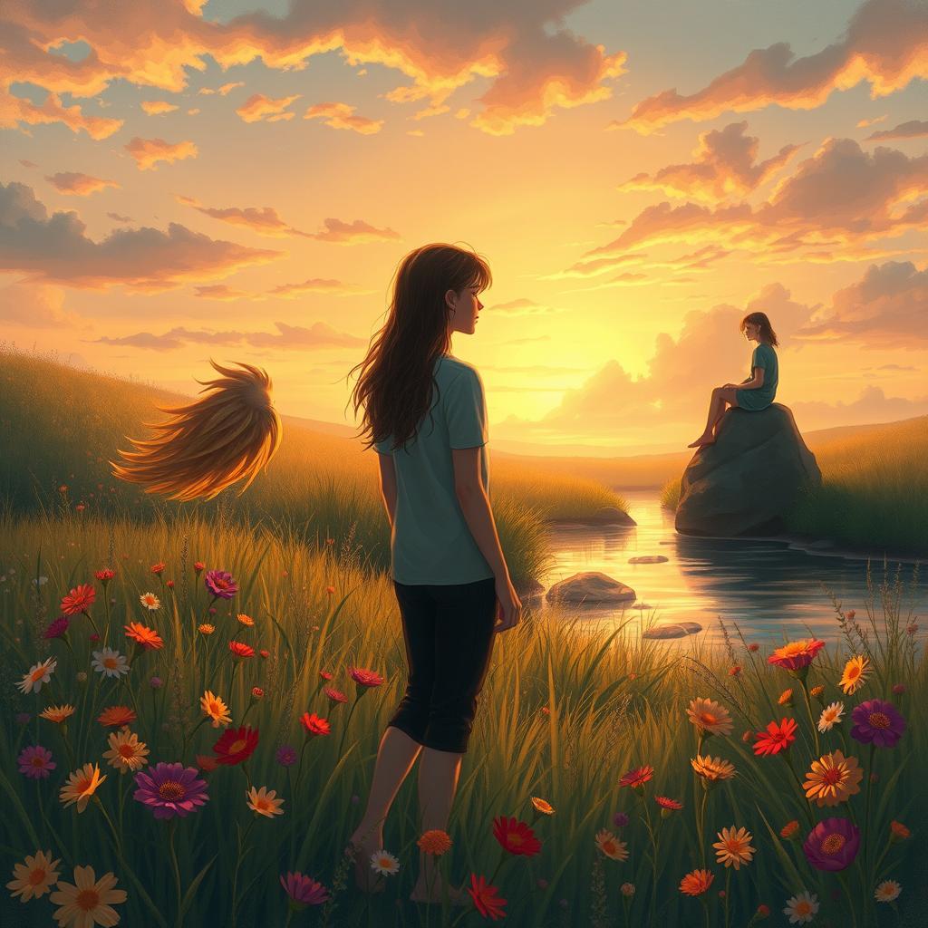 An evocative scene depicting two best friends who have fallen in love but cannot meet again