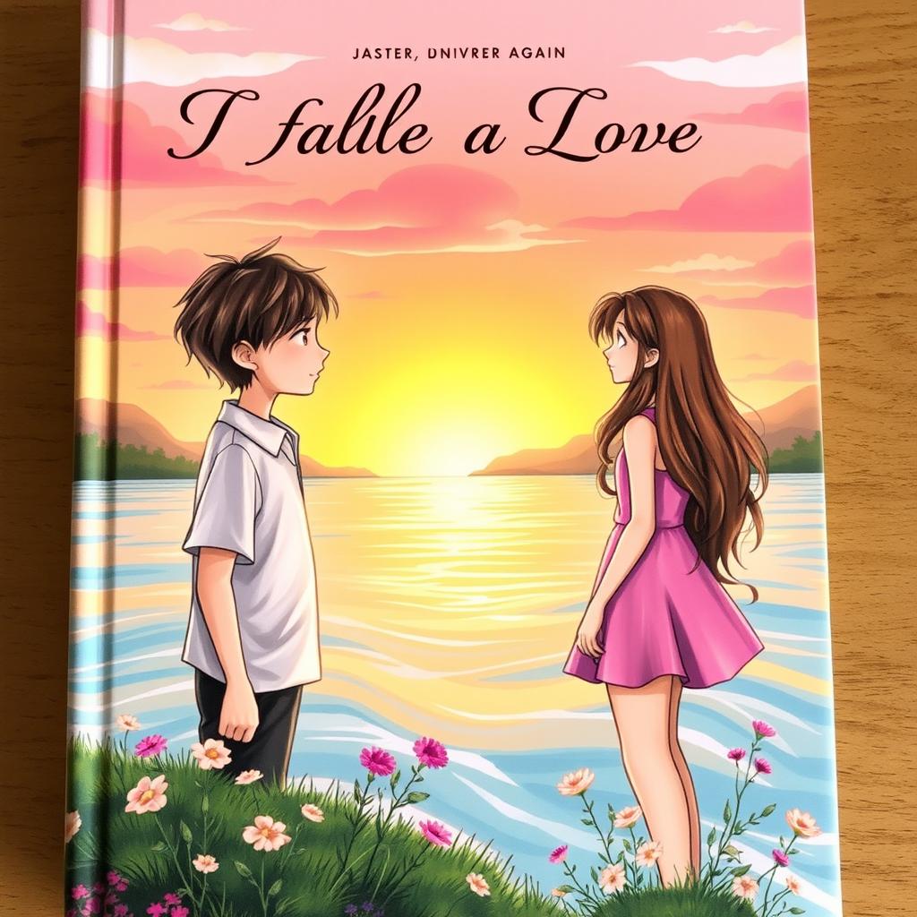 A captivating book cover depicting a boy and a girl who have fallen in love but cannot meet again