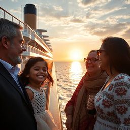 Sania, a joyful young girl, is aboard a majestic Titanic-style ship with her dad and mom