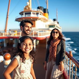 Sania, a cheerful young girl, is aboard a majestic Titanic-style ship with her dad and mom