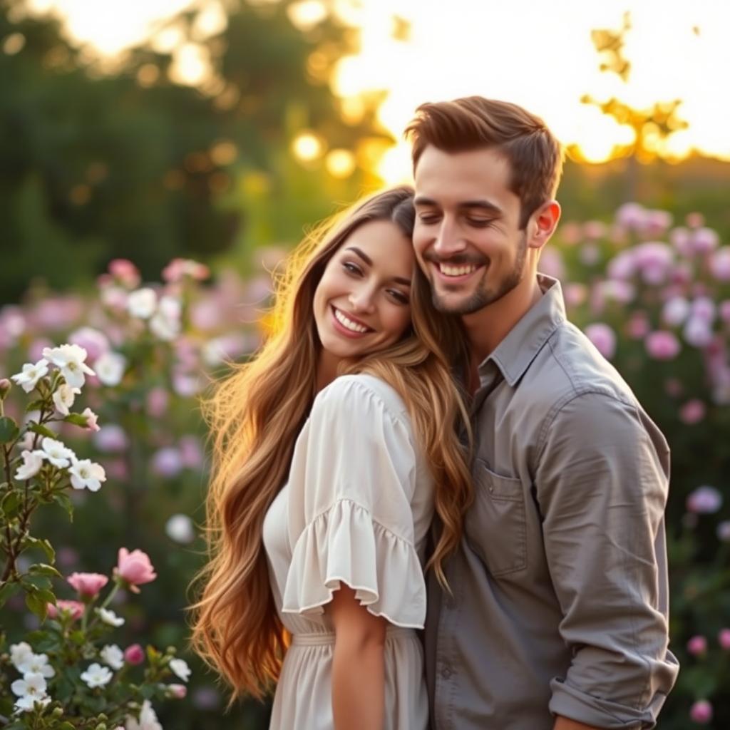 Love in Bloom: A Serene Moment Outdoors