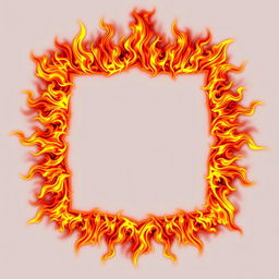 An intricate and vibrant fiery frame designed to perfectly surround a square image of 35x35 pixels