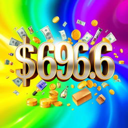 A stylized depiction of the number $696