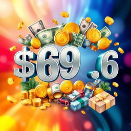 A stylized depiction of the number $696