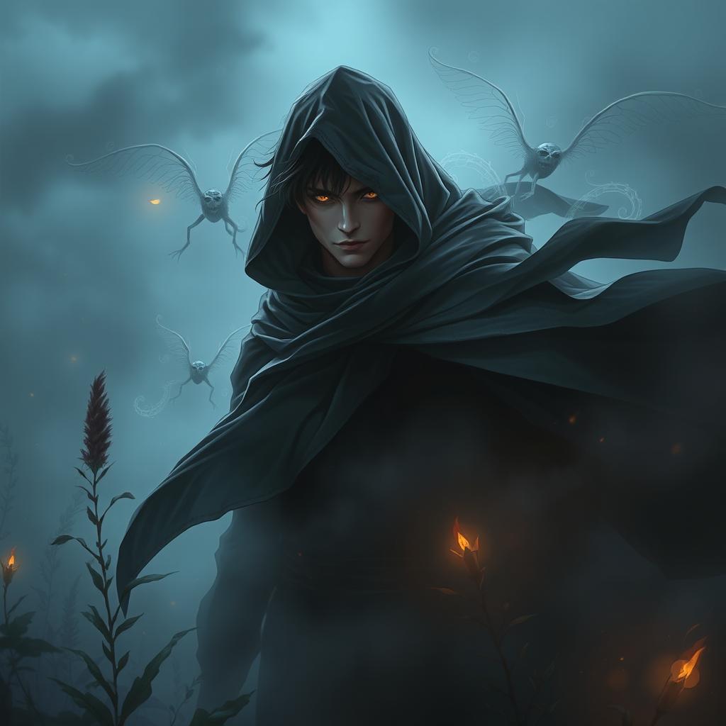 A mysterious and enigmatic male figure known as 'Scimetar,' shrouded in an aura of intrigue and allure