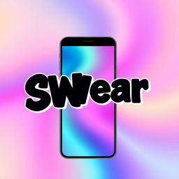 A stylish and modern phone wallpaper featuring the word 'SWear' prominently displayed in bold, dynamic typography