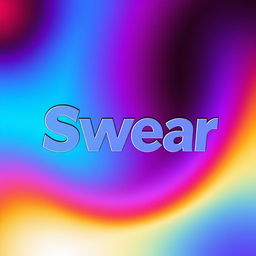 A stylish and modern phone wallpaper featuring the word 'SWear' prominently displayed in bold, dynamic typography