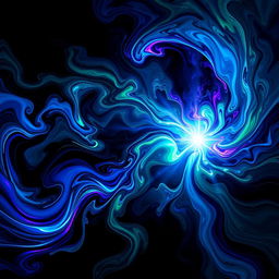 An abstract representation of energy, featuring swirling patterns of vibrant colors like blue, green, and purple
