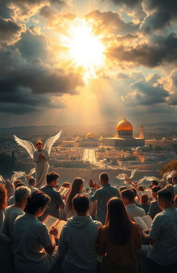 A conceptual representation of Christian eschatology inspired by biblical texts, illustrating a unique interpretation of the second coming of Christ