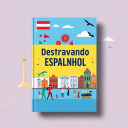A book cover design for 'Destravando Espanhol', an Argentine Spanish learning book