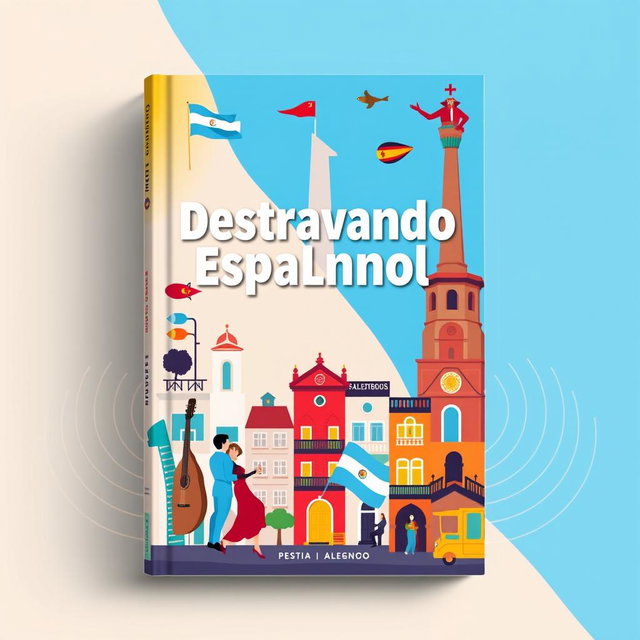 A book cover design for 'Destravando Espanhol', an Argentine Spanish learning book