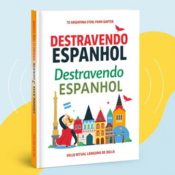 A book cover design for 'Destravando Espanhol', an Argentine Spanish learning book