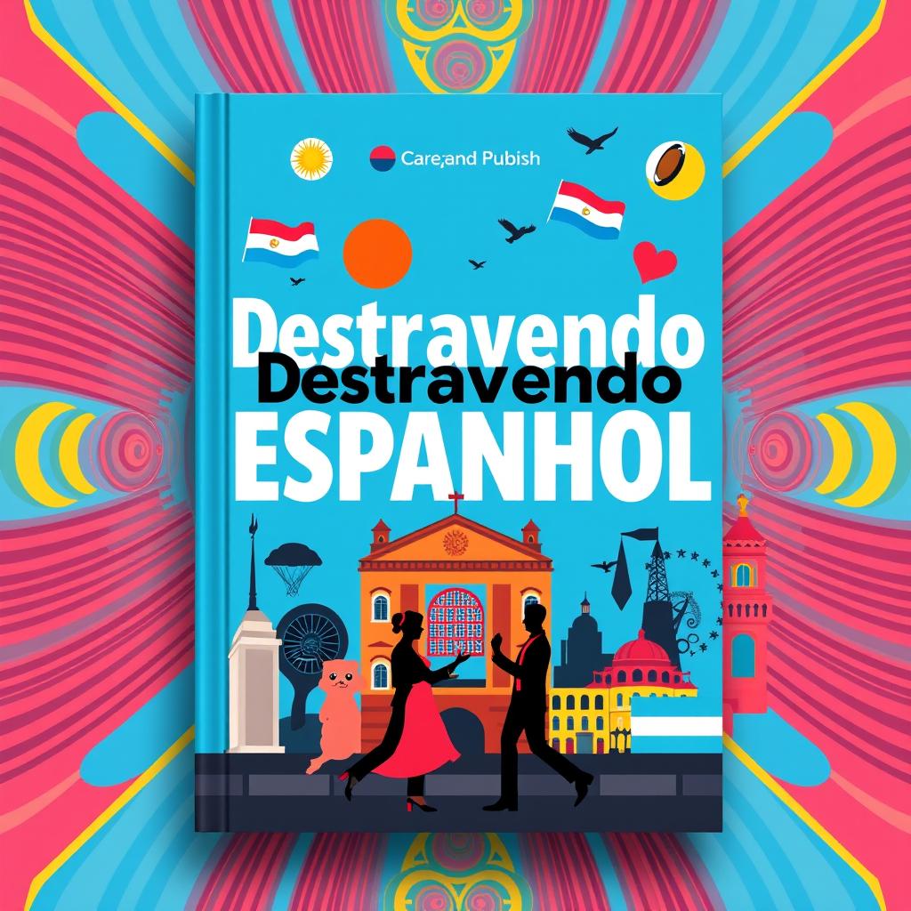 A book cover design for 'Destravando Espanhol', an Argentine Spanish learning book