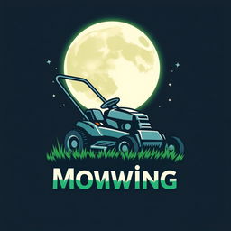 A creative logo design that features a large, glowing moon as the centerpiece, surrounded by a starry sky