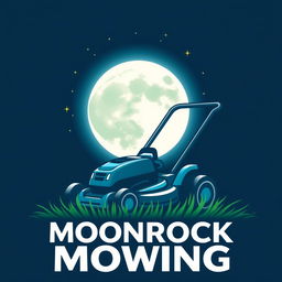 A creative logo design that features a large, glowing moon as the centerpiece, surrounded by a starry sky
