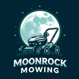 A creative logo design that features a large, glowing moon as the centerpiece, surrounded by a starry sky
