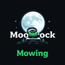 A visually appealing logo design featuring a large, glowing moon as the prominent element, set against a dark, starry background