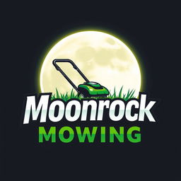 A visually appealing logo design featuring a large, glowing moon as the prominent element, set against a dark, starry background